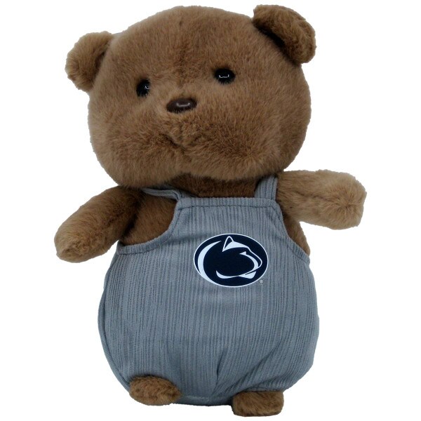 plush stuffed bear with Penn State overalls